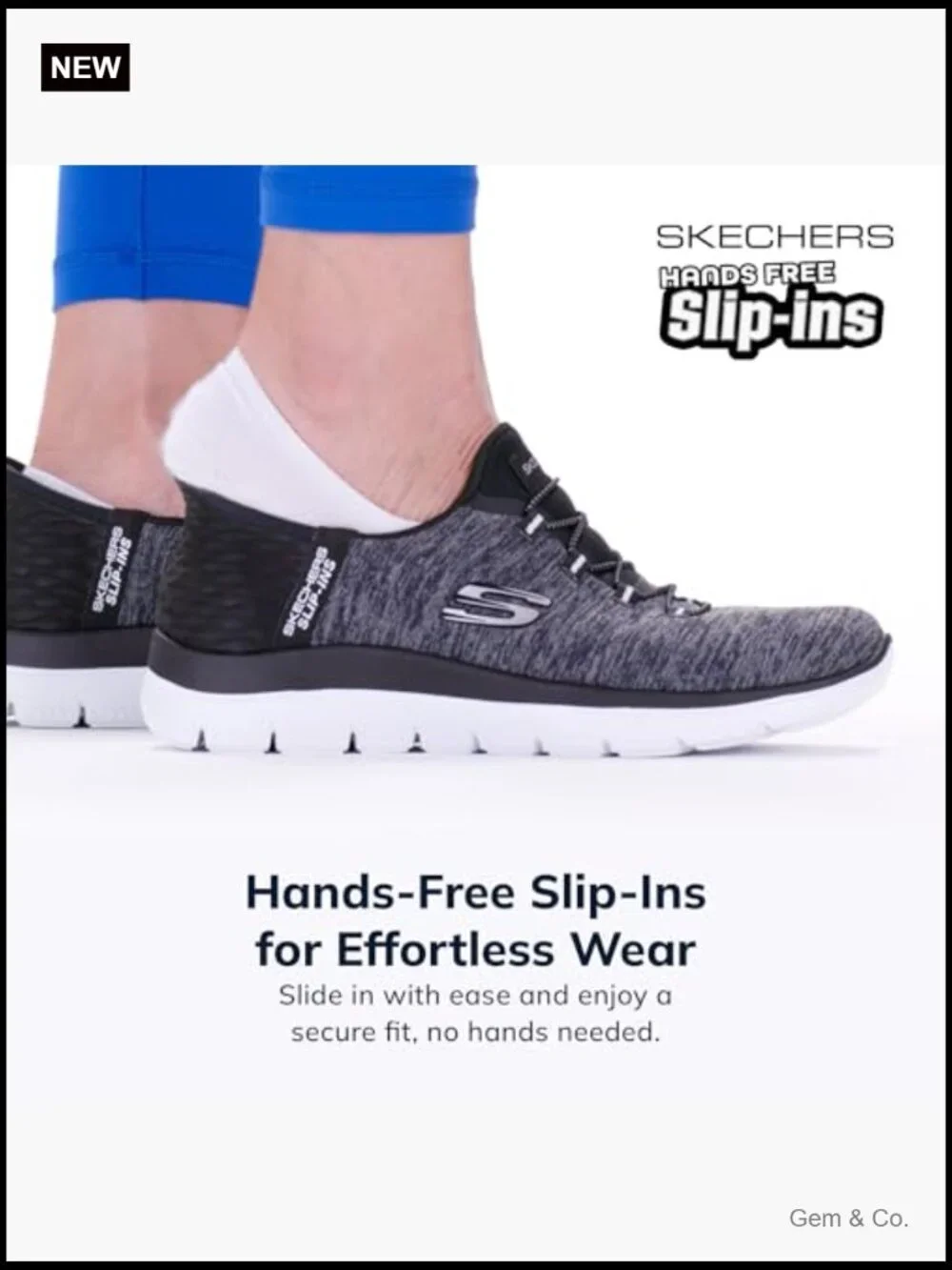 Hands Free Slip-Ins Sneakers - Memory Foam - Machine Washable